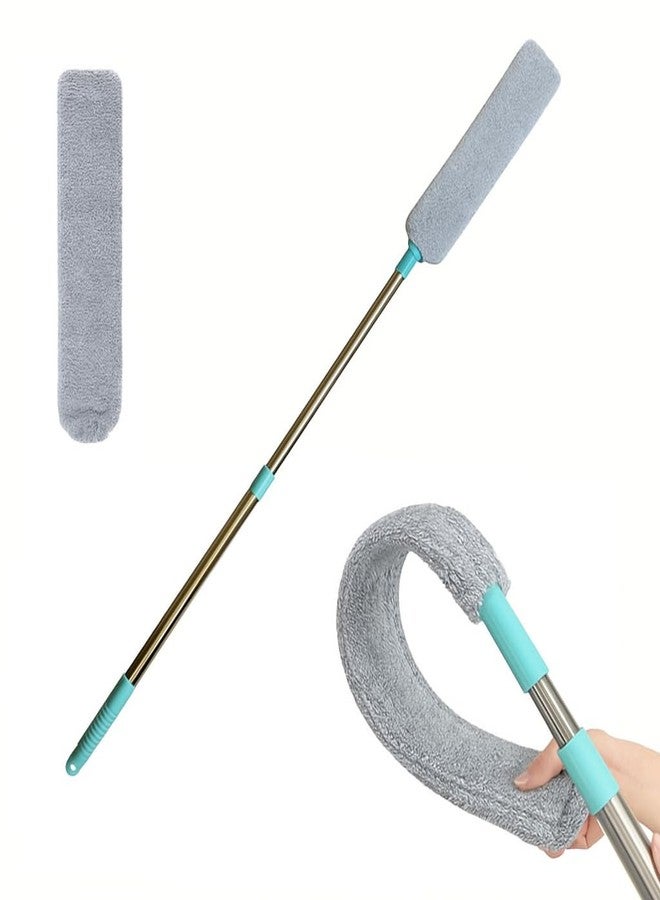 Celvee Gap Cleaning Duster, Microfiber Duster, Adjustable Bedside Dust Brush Long Handle Mop Sweep, Removable Telescopic Pp Brush Head Flat Household Mop for Sofa Bed Furniture Bottom Gap - Image 1